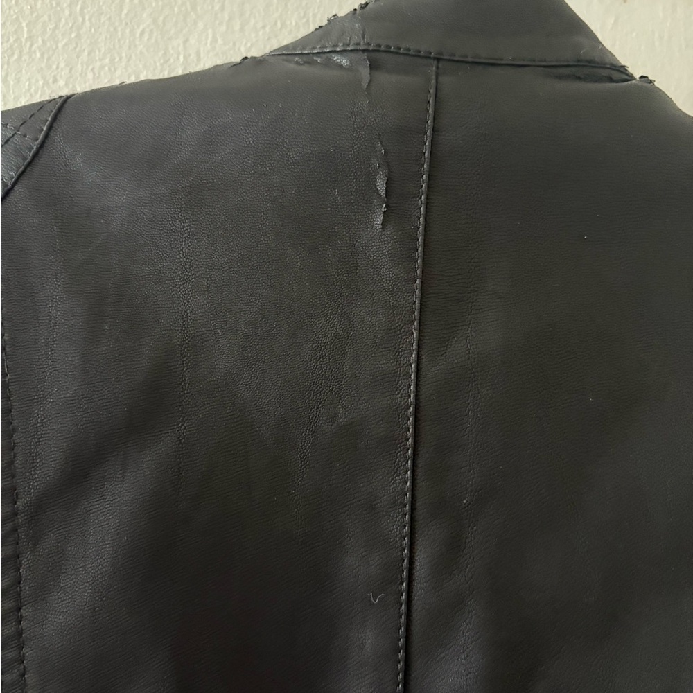 French Connection Black Leather Jacket - Picture 4 of 10